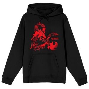 Dungeons & Dragons Universal Studios Merchandise Red Black Dragon Hoodie Unisex